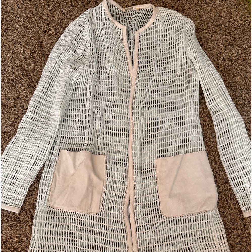 Elie Tahari swim cover up with pockets light blue